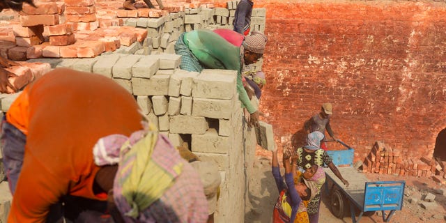 Child labor in brickyard in bangladesh