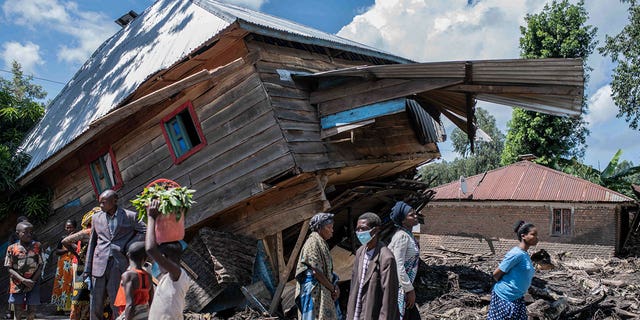 Congo house damaged