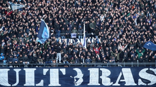 Napoli supporters during the match against Hellas Verona at Stadio Diego Armando Maradona on April 15.