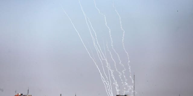 White streaks in the sky over Israel