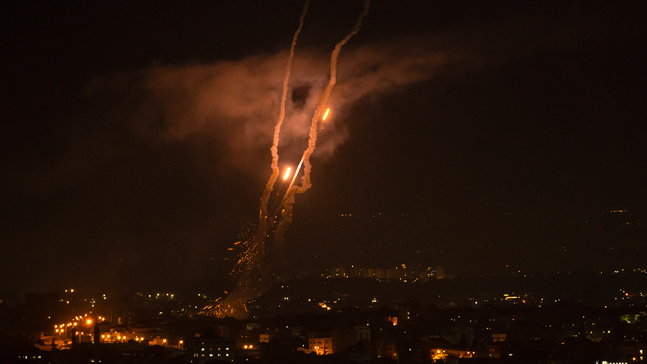 Rockets launched during the night