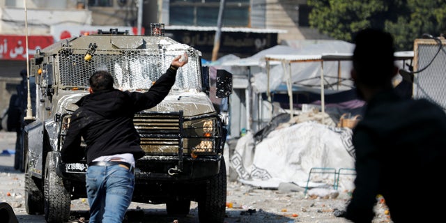 Photos of Palestinians clashing with Israeli soldiers