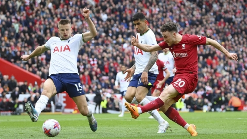 Jota scores the winning goal against Tottenham. 