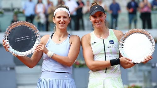 Victoria Azarenka and Beatriz Haddad Maia did not give speeches after winning the women's doubles final.