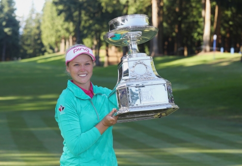 Following a series of wins in Canadian amateur events, Brooke Henderson became the youngest-ever winner of the KPMG Women's PGA Championship (at the Sahalee Country Club, pictured) when she won her first major aged 18 in 2016. Henderson has since racked up eight wins on the LPGA Tour, her most recent coming at the LA Open in April 2021.br /