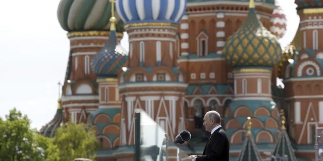Vladimir Putin speaks at Victory Day in Moscow