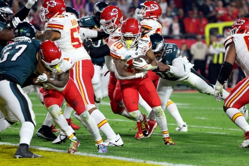 Chiefs running back Isiah Pacheco runs for a 1-yard touchdown on the opening drive of the second half.