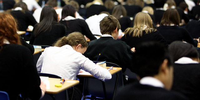 Students taking test