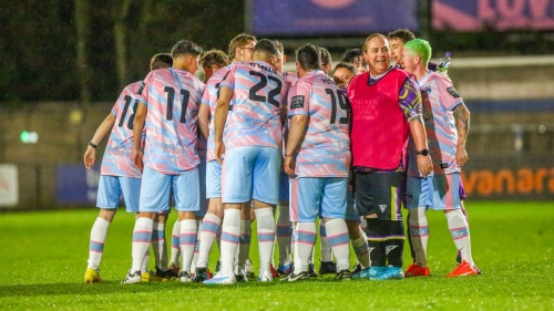 TRUK United FC, pictured here fielding a team of all trans masculine players, while TRUK manager Lucy Clark drums up support.