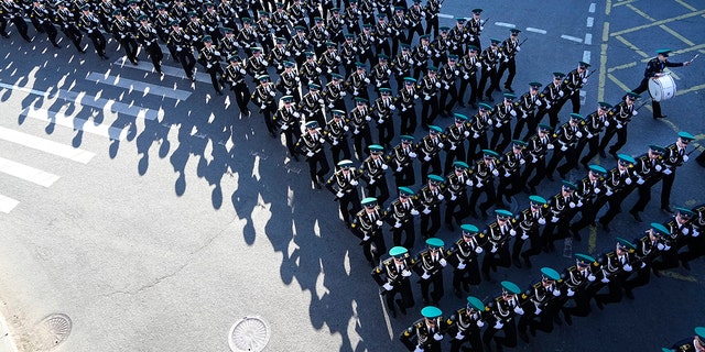 Soldiers marching