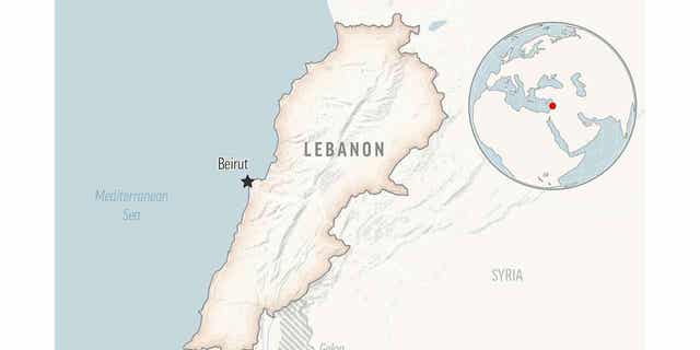 Lebanon locator map
