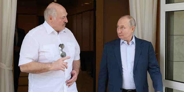 Russian President Vladimir Putin and Alexander Lukashenko