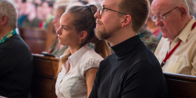 Jonas Simmerlein during AI-generated church service