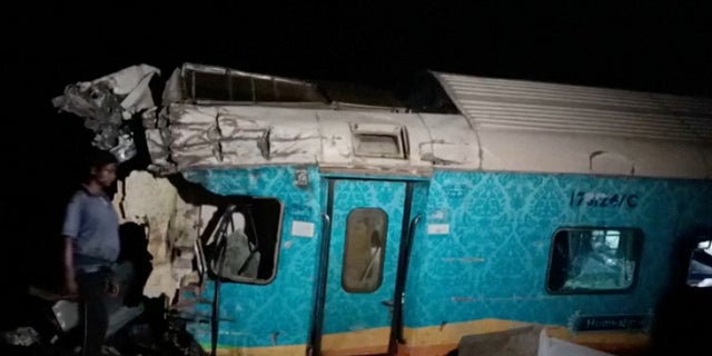 India train car damaged after crash
