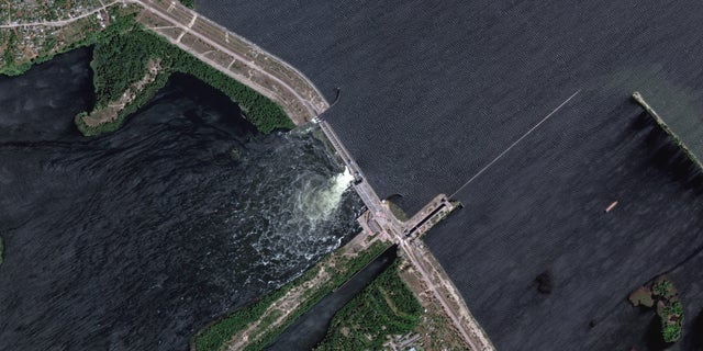 Damaged Kakhovka dam in southern Ukraine