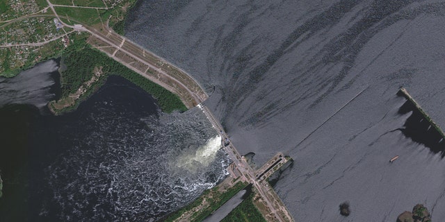 Overview of Kakhovka dam after attack