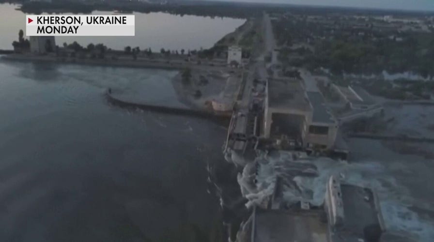 Video shows major damage at Kakhovka dam in southern Ukraine