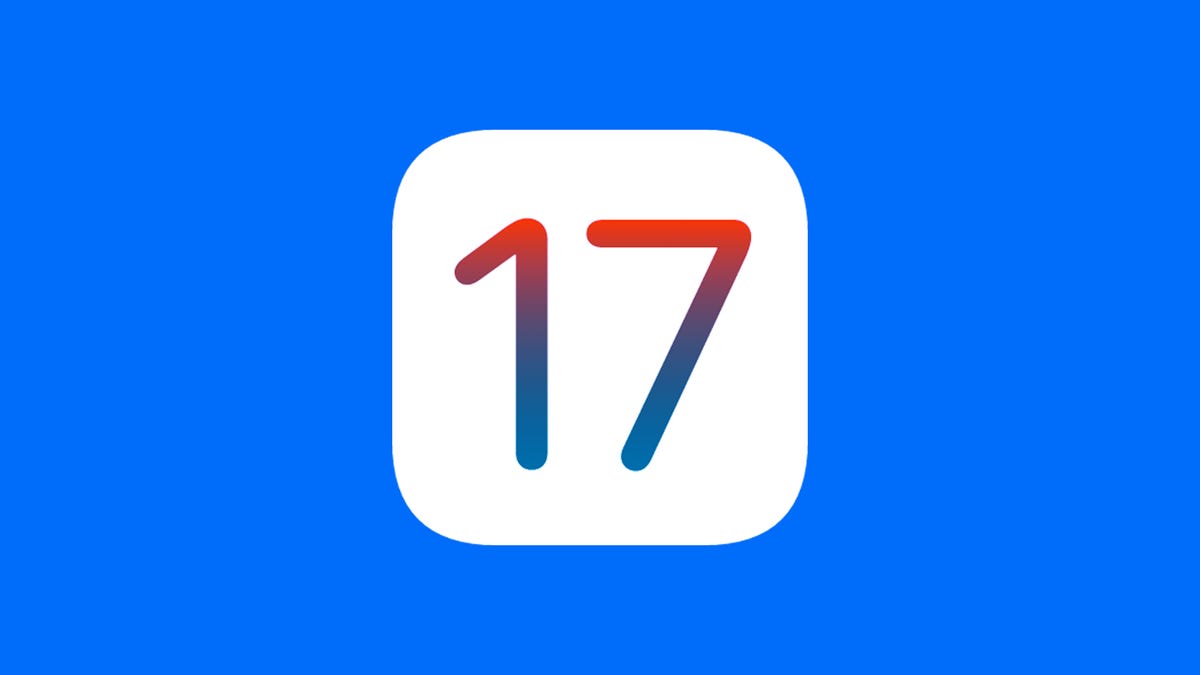 iOS 17 logo with blue background