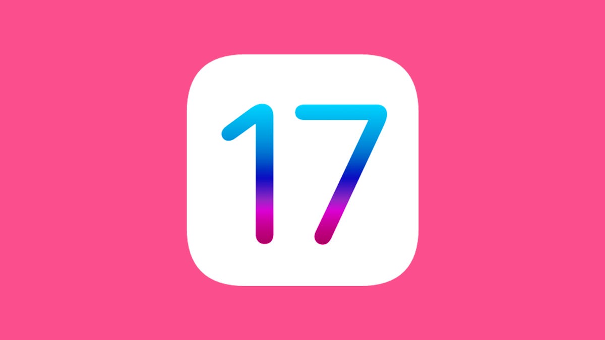 iOS 17 logo with pink background
