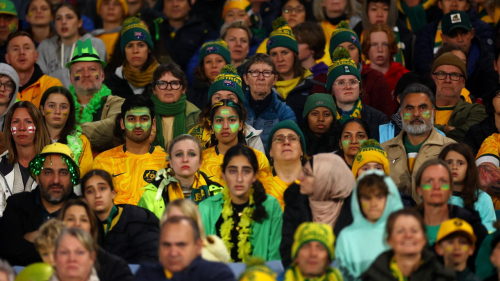 Despondent Matildas fans watch as England beat Australia for a ticket to the World Cup final.