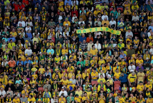 Australia fans show support at Brisbane Stadium.