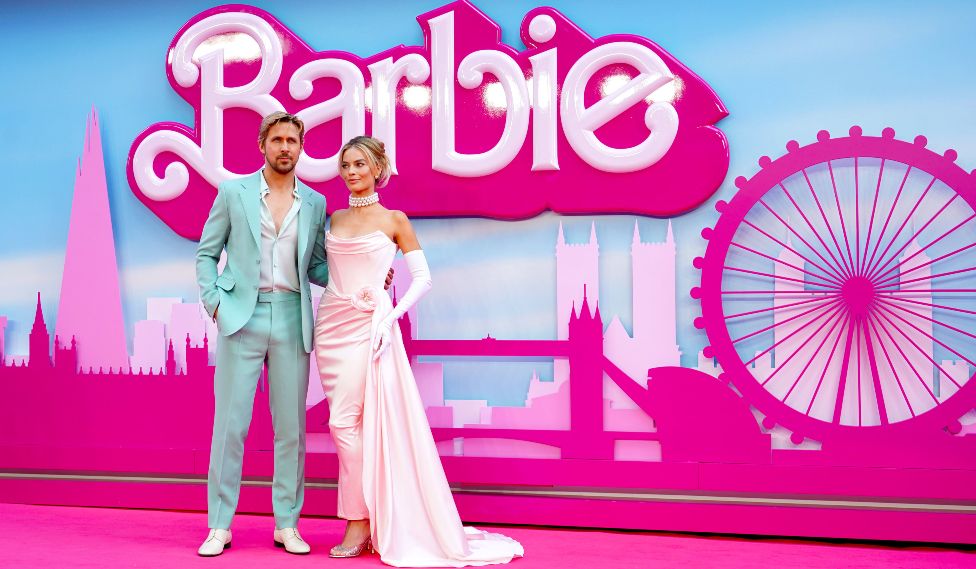 Ryan Gosling and Margot Robbie at the Barbie premiere in London