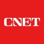 CNET logo white on red background