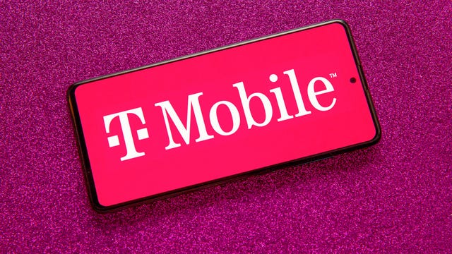 large T-Mobile logo on a phone