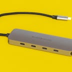 EZQuest USB-C Gen 2 Hub 7-Port Adapter with its connector cable