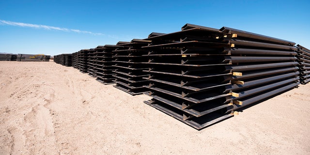 Unused steel barriers at the southern border