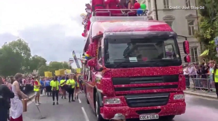 Just Stop Oil protesters block London Pride parade
