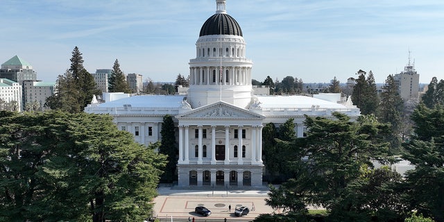 California capitol aerial view