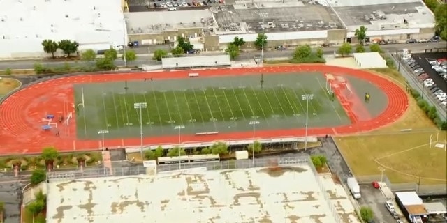 California football field during Hilary