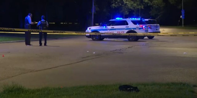 police investigating shooting scene