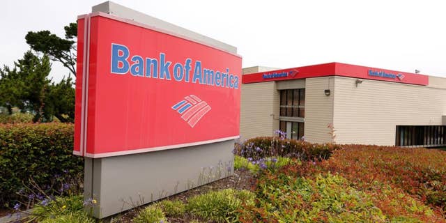 sign for Bank of America branch