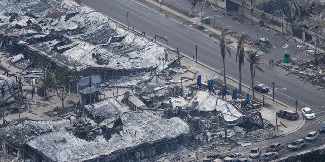 Damage in Lahaina on Maui after wildfire