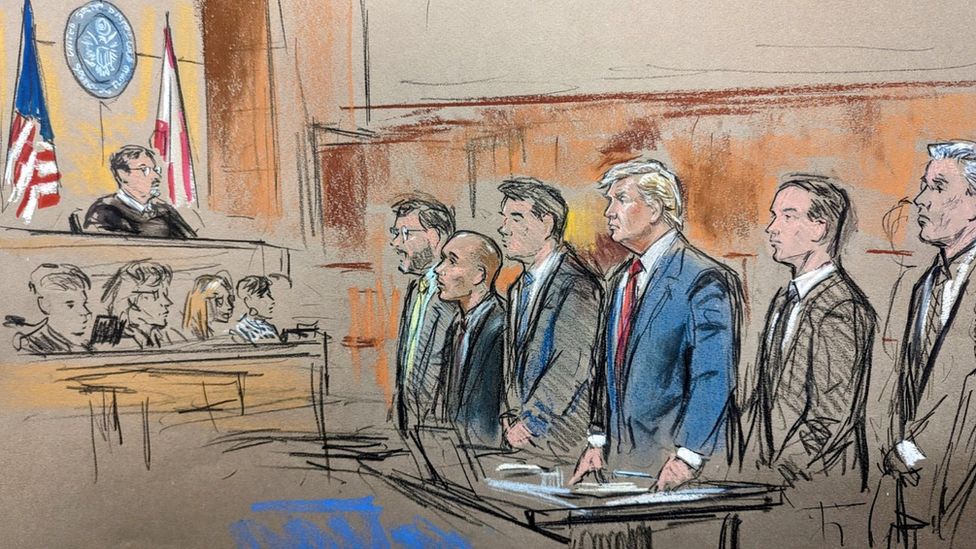 Donald Trump in court in Miami