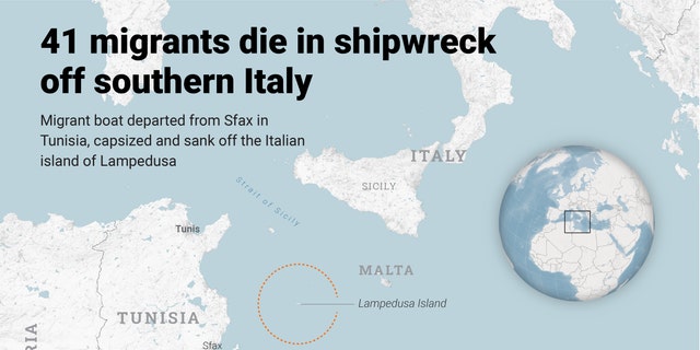 infographic on shipwreck off southern Italy