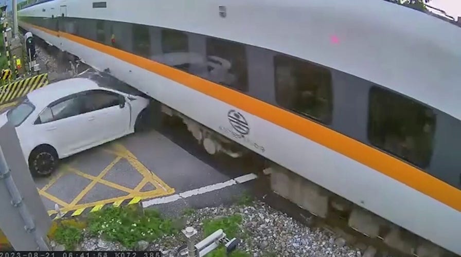 Drunk driver smashes into a speeding train in Taiwan