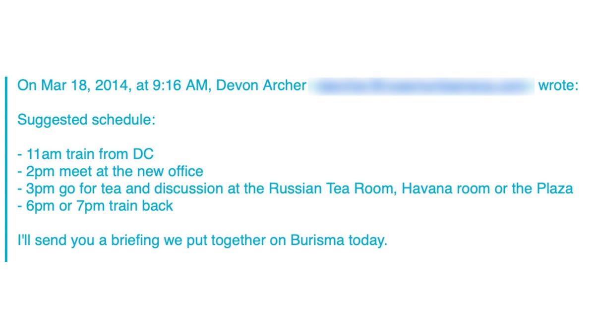 Devon Archer Burisma email