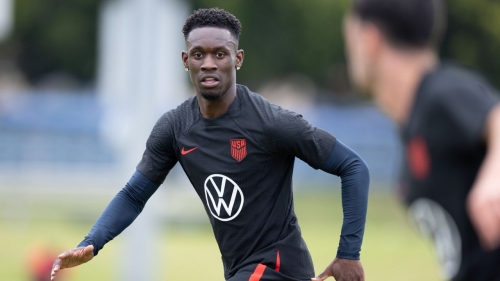 CARSON, CA - JUNE 7: Folarin Balogun of the United States  during a USMNT training session at Dignity Health Sports Park on June 7, 2023 in Carson, California. (Photo by John Dorton/USSF/Getty Images for USSF)