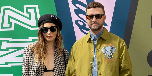 Justin Timberlake and Jessica Biel at Paris Fashion Week
