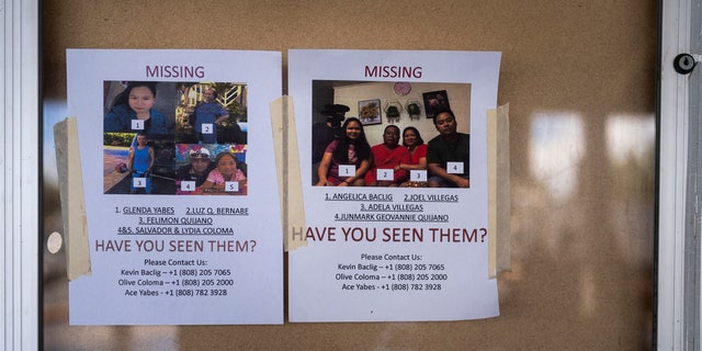Flyers of missing people after Maui wildfires