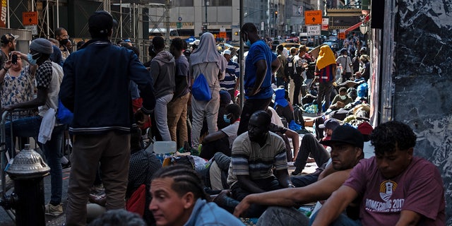 Migrants on the ground in New York City