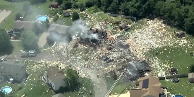Aerial shot above Plum explosion