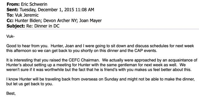 Schwerin email to Jeremic about CEFC