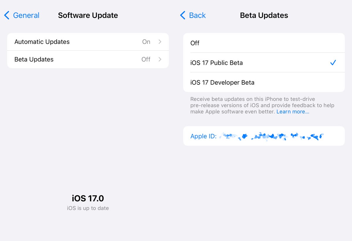 iOS 17 public beta on the iPhone