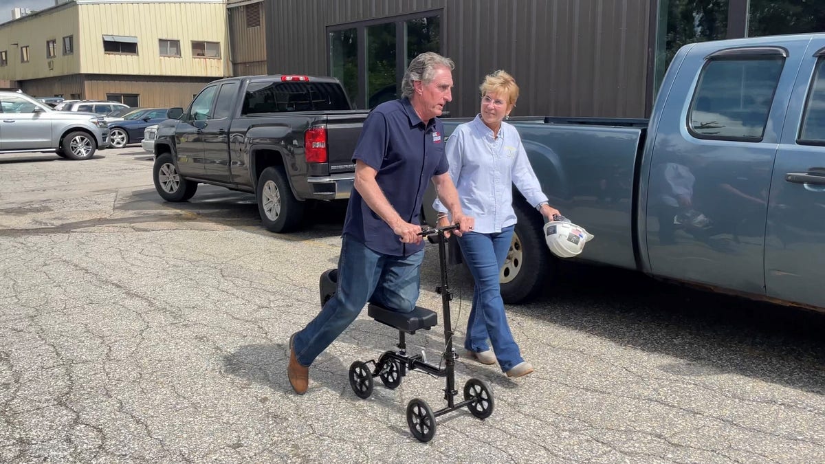 Doug Burgum is using a scooter on the campaign trail following a leg injury