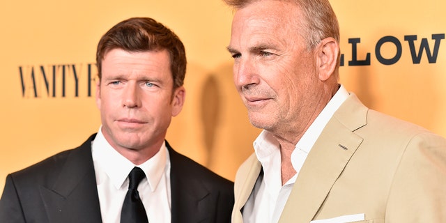 Taylor Sheridan and Kevin Costner on the red carpet