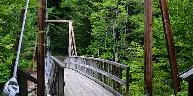 A bridge in a New Hampshire state park